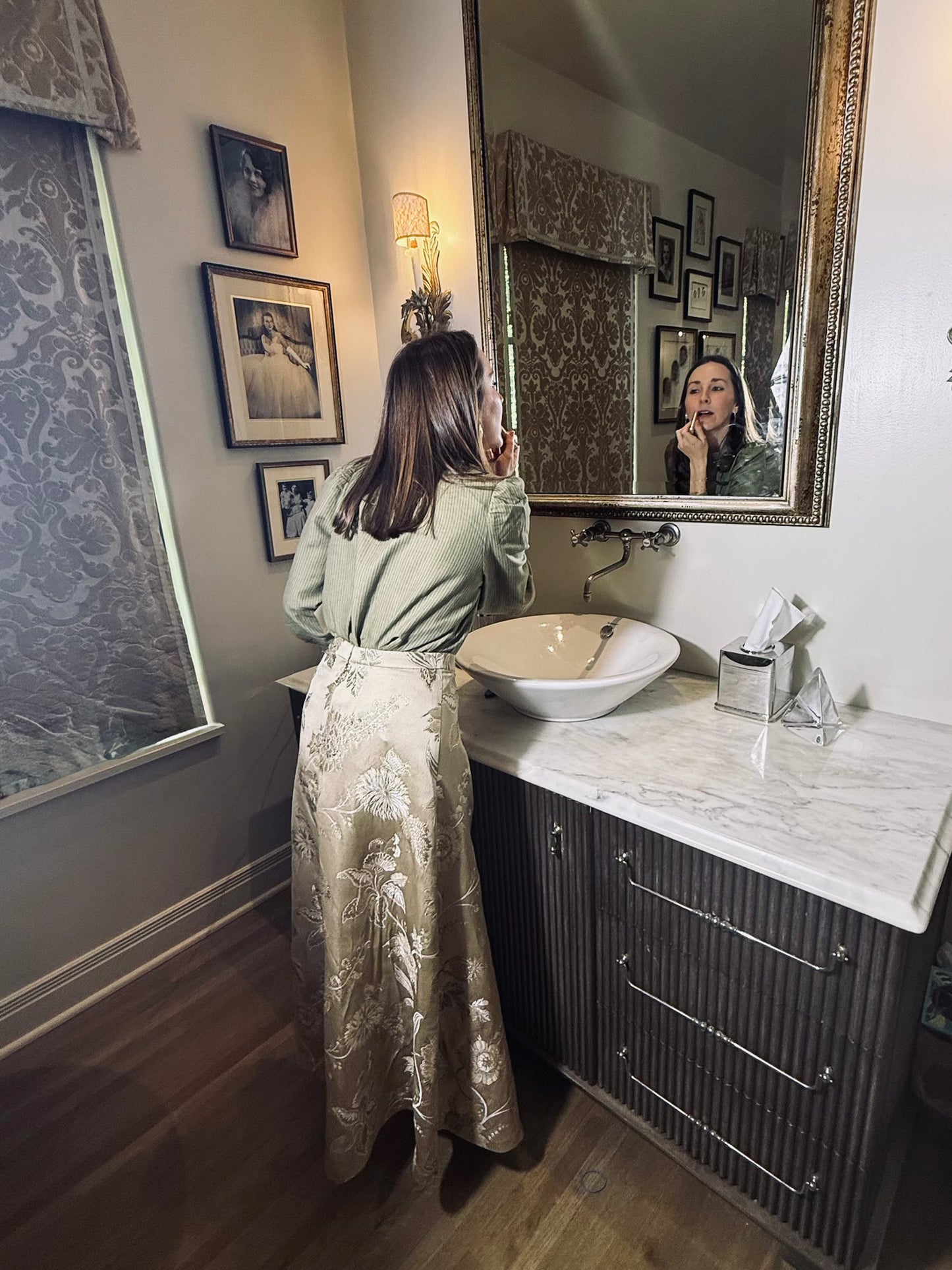 The Emmy Blouse - Moss Stripe