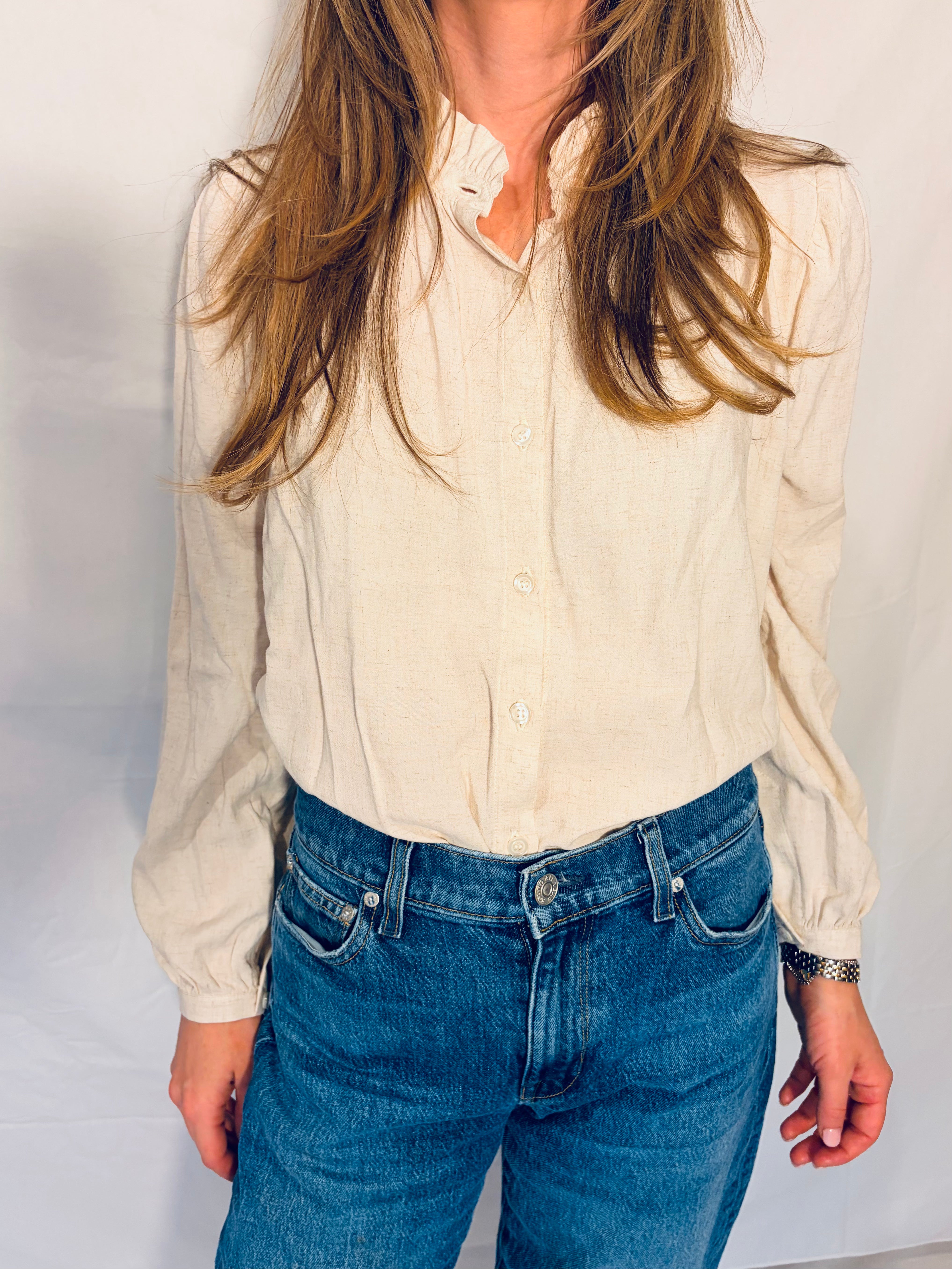 The Emmy Blouse - Oatmeal