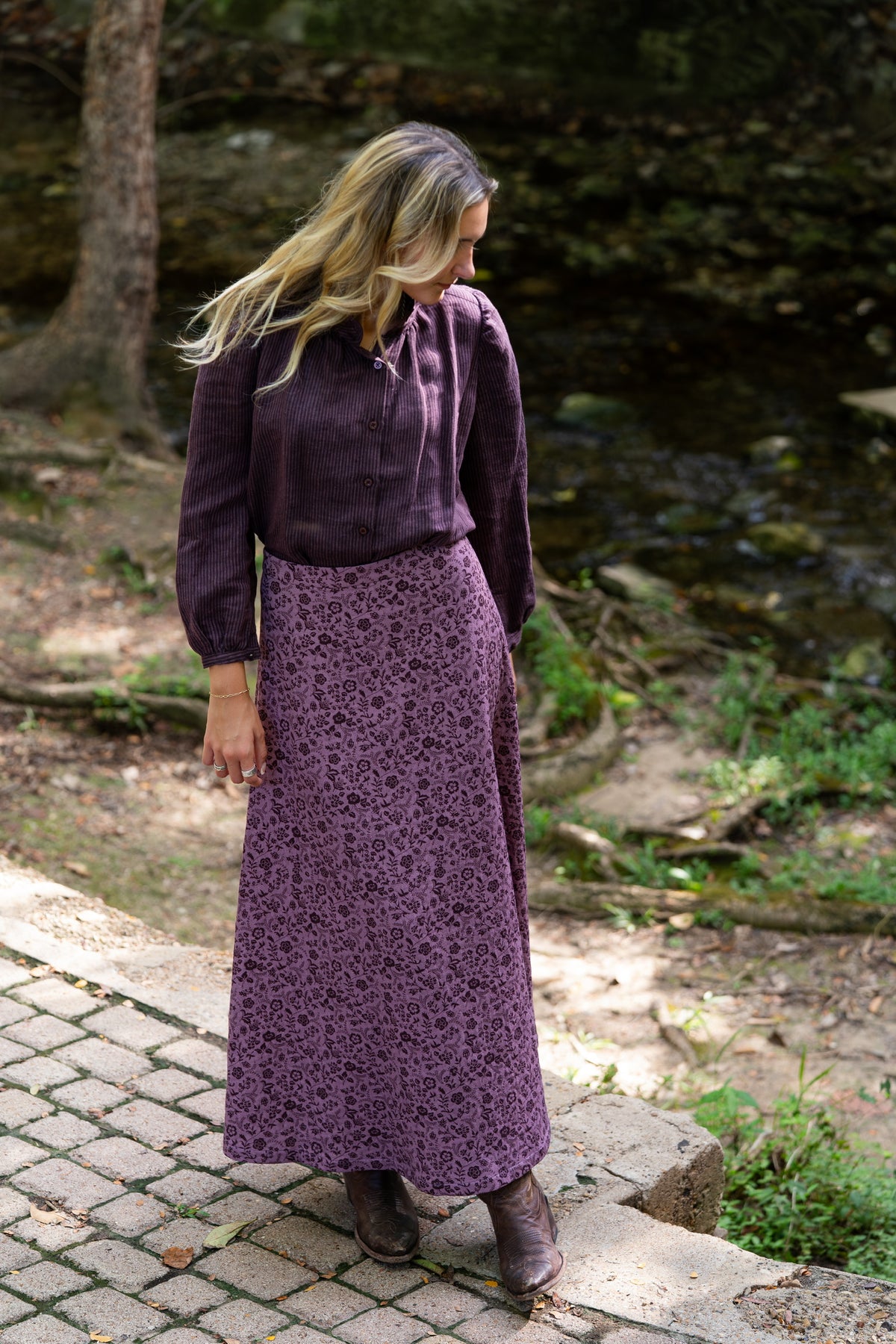 PRE- ORDER Lauren Skirt - Plum Floral